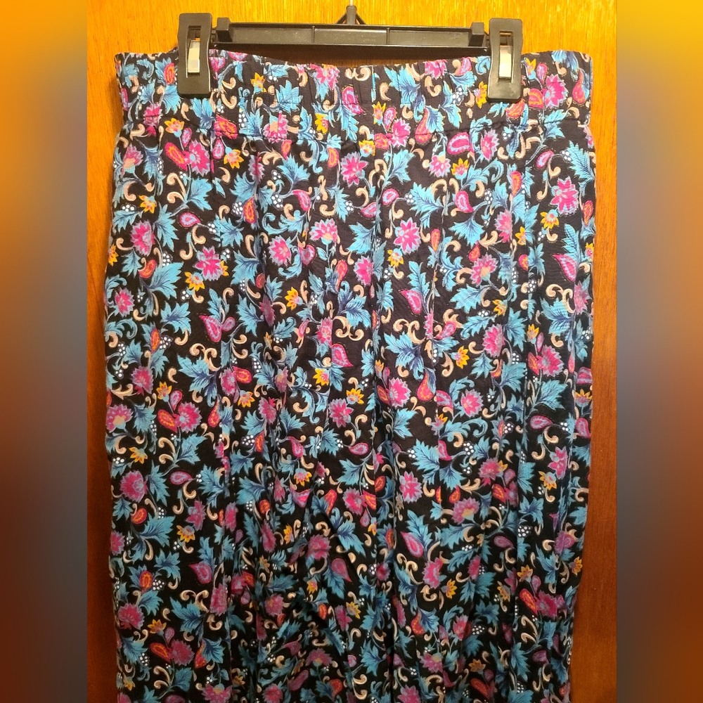 Sheridan Square teal floral midi/maxi skirt sz4 - Picture 3 of 6